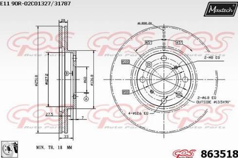 Maxtech 863518.0080 - Kočioni disk www.molydon.hr