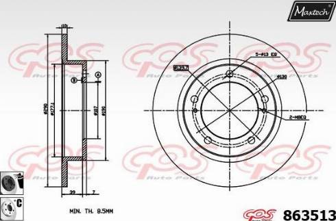 Maxtech 863513.6060 - Kočioni disk www.molydon.hr