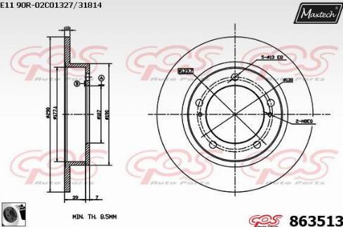 Maxtech 863513.0060 - Kočioni disk www.molydon.hr