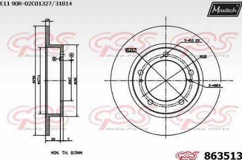 Maxtech 863513.0000 - Kočioni disk www.molydon.hr