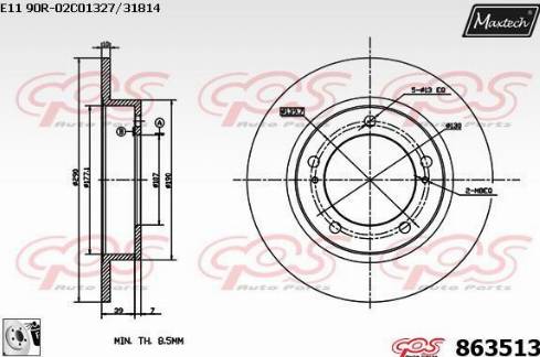 Maxtech 863513.0080 - Kočioni disk www.molydon.hr