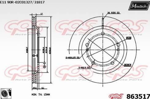 Maxtech 863517.0060 - Kočioni disk www.molydon.hr