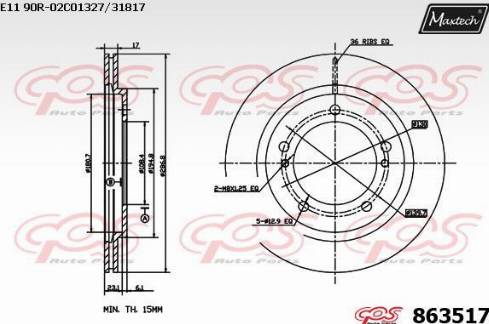 Maxtech 863517.0000 - Kočioni disk www.molydon.hr