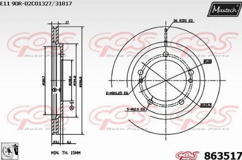 Maxtech 863517.0080 - Kočioni disk www.molydon.hr