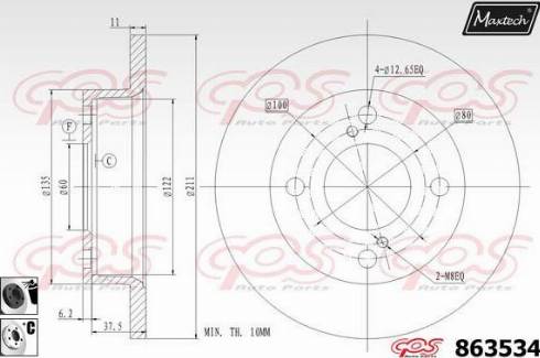 Maxtech 863534.6060 - Kočioni disk www.molydon.hr