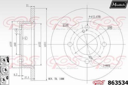 Maxtech 863534.6980 - Kočioni disk www.molydon.hr