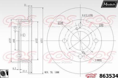 Maxtech 863534.0060 - Kočioni disk www.molydon.hr