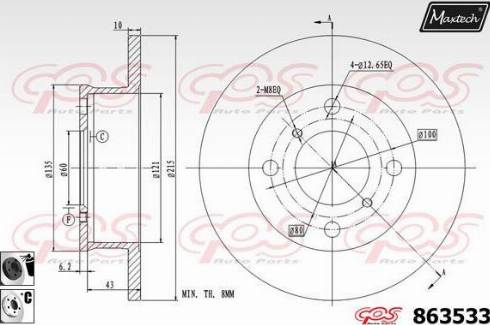 Maxtech 863533.6060 - Kočioni disk www.molydon.hr