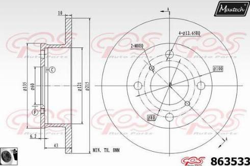 Maxtech 863533.0060 - Kočioni disk www.molydon.hr