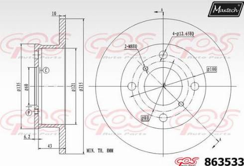 Maxtech 863533.0000 - Kočioni disk www.molydon.hr