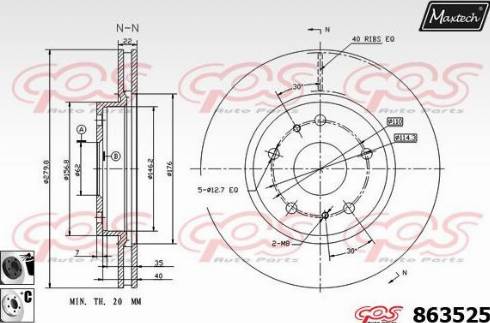 Maxtech 863525.6060 - Kočioni disk www.molydon.hr