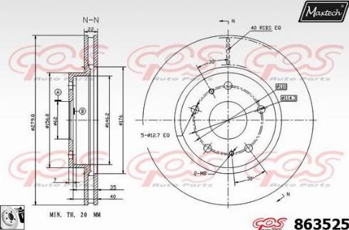 Maxtech 863525.0080 - Kočioni disk www.molydon.hr