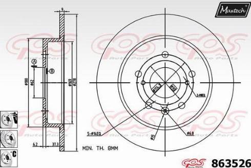 Maxtech 863526.6980 - Kočioni disk www.molydon.hr