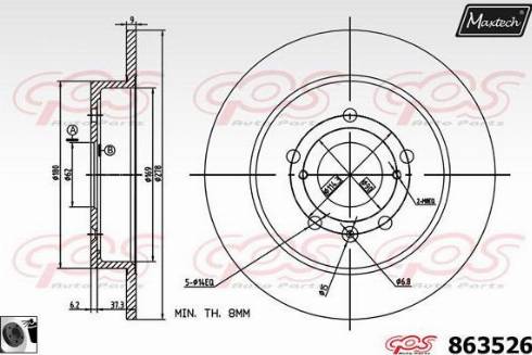 Maxtech 863526.0060 - Kočioni disk www.molydon.hr