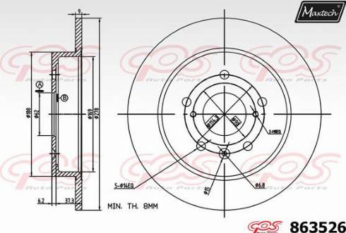 Maxtech 863526.0000 - Kočioni disk www.molydon.hr