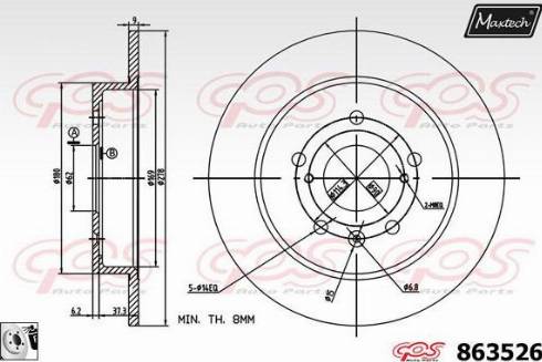 Maxtech 863526.0080 - Kočioni disk www.molydon.hr