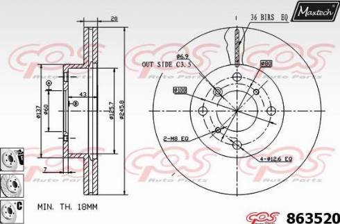 Maxtech 863520.6880 - Kočioni disk www.molydon.hr