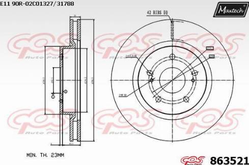 Maxtech 863521.0000 - Kočioni disk www.molydon.hr