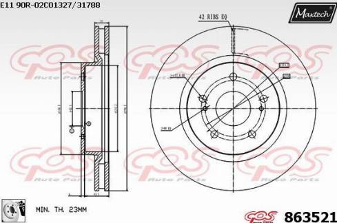 Maxtech 863521.0080 - Kočioni disk www.molydon.hr