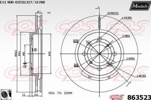 Maxtech 863523.0060 - Kočioni disk www.molydon.hr