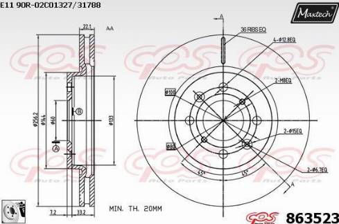 Maxtech 863523.0080 - Kočioni disk www.molydon.hr