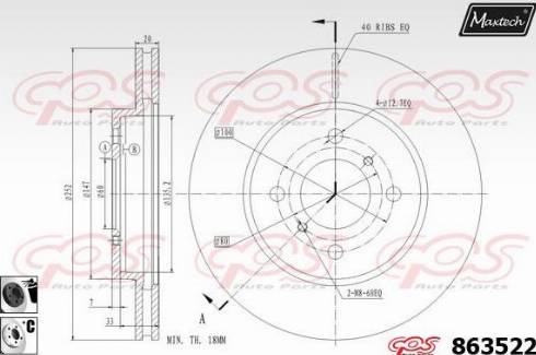 Maxtech 863522.6060 - Kočioni disk www.molydon.hr