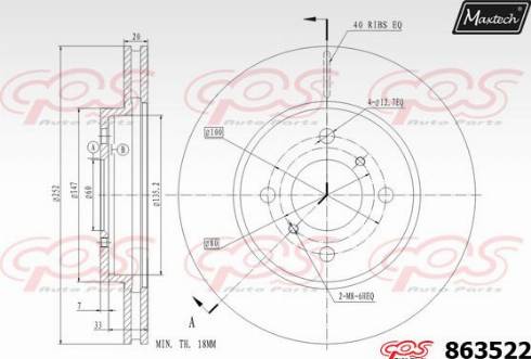 Maxtech 863522.0000 - Kočioni disk www.molydon.hr