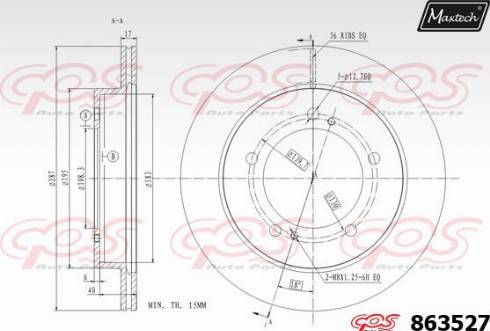 Maxtech 863527.0000 - Kočioni disk www.molydon.hr