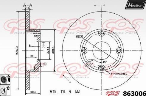 Maxtech 863006.6060 - Kočioni disk www.molydon.hr