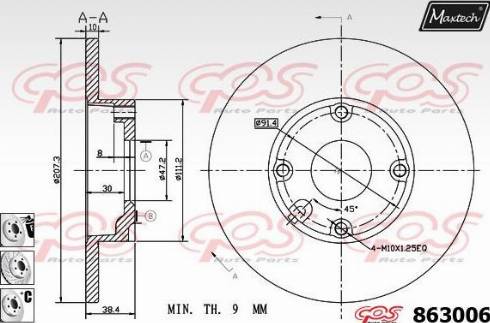 Maxtech 863006.6880 - Kočioni disk www.molydon.hr