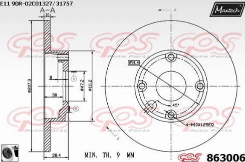 Maxtech 863006.0060 - Kočioni disk www.molydon.hr