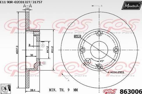 Maxtech 863006.0080 - Kočioni disk www.molydon.hr