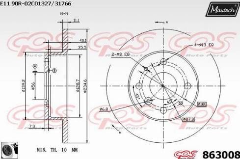 Maxtech 863008.0060 - Kočioni disk www.molydon.hr