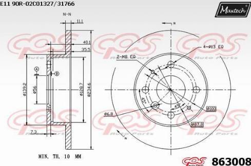 Maxtech 863008.0000 - Kočioni disk www.molydon.hr