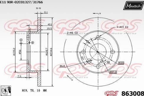 Maxtech 863008.0080 - Kočioni disk www.molydon.hr