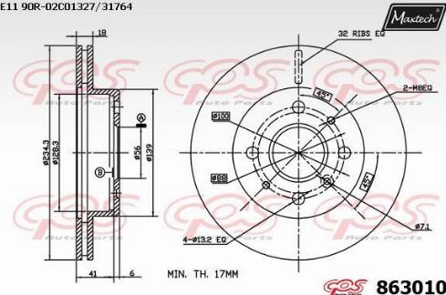 Maxtech 863010.0000 - Kočioni disk www.molydon.hr