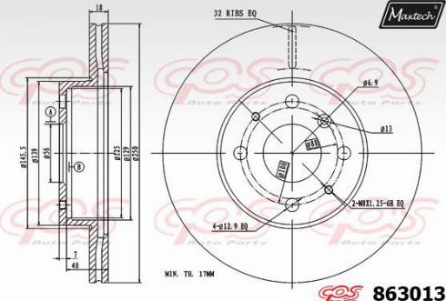 Maxtech 863013.0000 - Kočioni disk www.molydon.hr