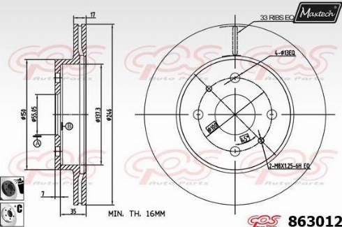 Maxtech 863012.6060 - Kočioni disk www.molydon.hr