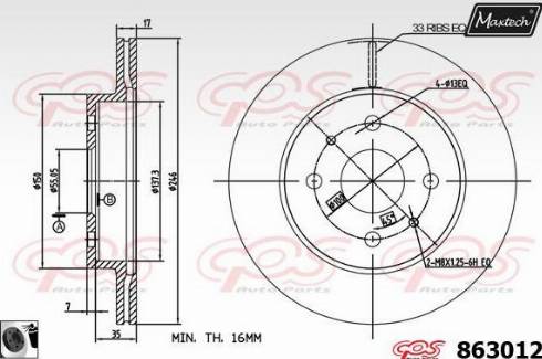 Maxtech 863012.0060 - Kočioni disk www.molydon.hr