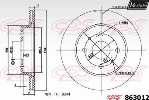 Maxtech 863012.0000 - Kočioni disk www.molydon.hr