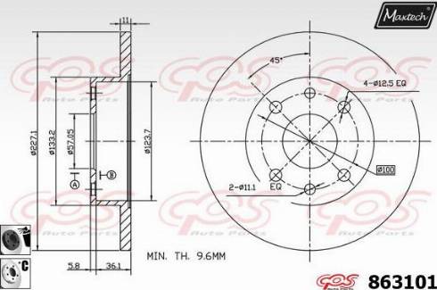 Maxtech 863101.6060 - Kočioni disk www.molydon.hr