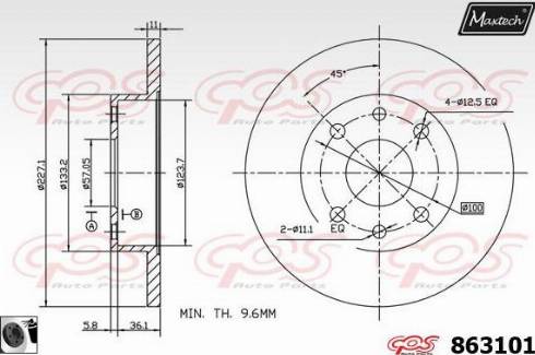 Maxtech 863101.0060 - Kočioni disk www.molydon.hr