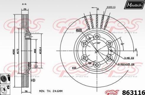 Maxtech 863116.6060 - Kočioni disk www.molydon.hr