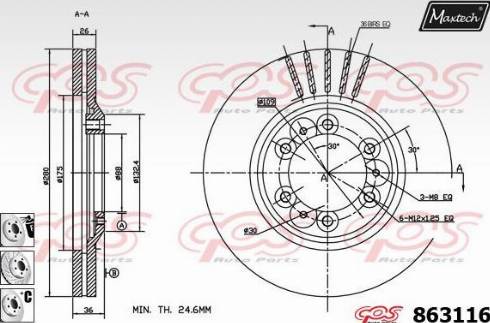 Maxtech 863116.6880 - Kočioni disk www.molydon.hr