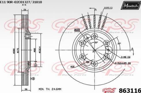 Maxtech 863116.0000 - Kočioni disk www.molydon.hr