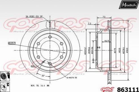 Maxtech 863111.6060 - Kočioni disk www.molydon.hr