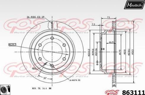 Maxtech 863111.0060 - Kočioni disk www.molydon.hr