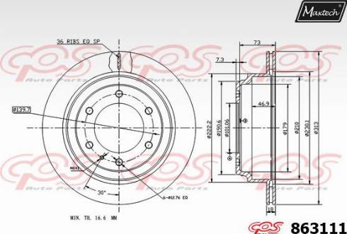 Maxtech 863111.0000 - Kočioni disk www.molydon.hr