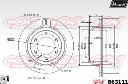 Maxtech 863111.0080 - Kočioni disk www.molydon.hr