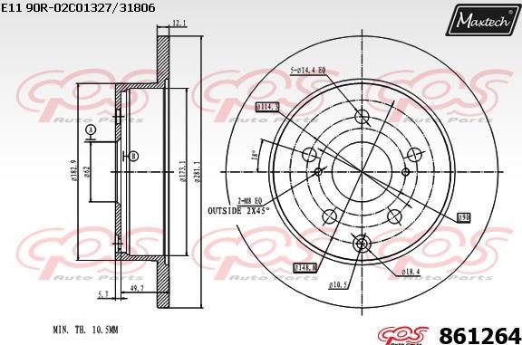 Maxtech 863111 - Kočioni disk www.molydon.hr